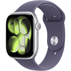 Apple Watch Series 11 GPS 46mm Aluminium Argent avec Bracelet Sport Purple Fog