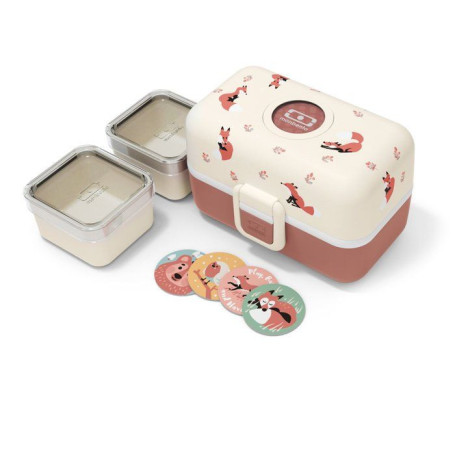 Lunch Box Enfant Monbento MB Tresor Fox - 3 Compartiments Sans BPA