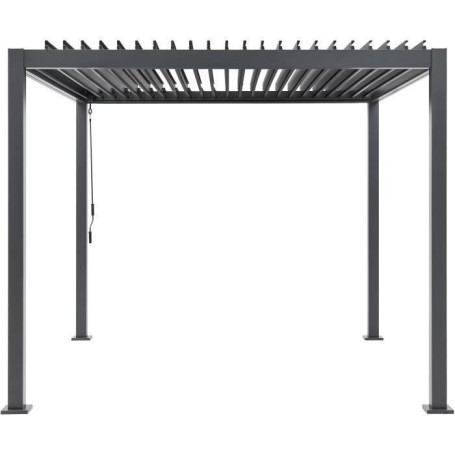 Pergola Bioclimatique GAYA en Aluminium et Acier - 3x3m - Gris
