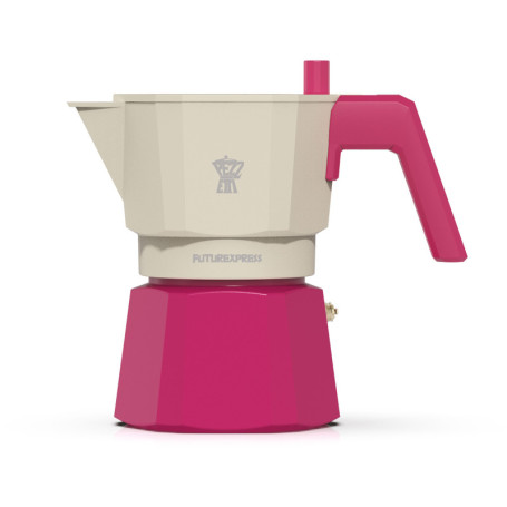 Cafetière Italienne Pezzetti Futurexpress en Aluminium Fuchsia - 3 Tasses