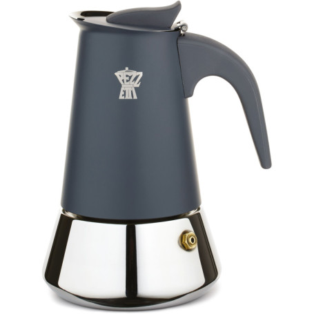 Cafetière Italienne PEZZETTI STEELEXPRESS en Acier Inoxydable - 6 Tasses - Bleu Indigo