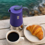 Cafetière Italienne PEZZETTI STEELEXPRESS en Acier Inoxydable - 4 Tasses - Bleu Indigo