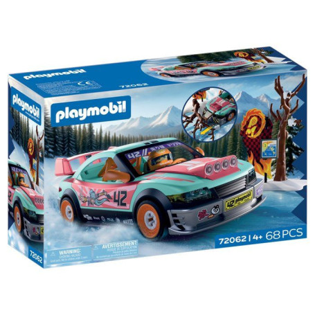 Voiture de Rallye Playmobil - Véhicule de Course 68 Pièces