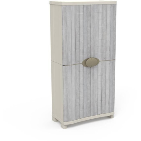 Armoire Space-Saver 90 cm avec 4 étagères - Blanc et Gris