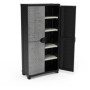 Armoire Space-Saver 90 cm avec 4 étagères - Noir et Bois