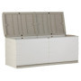 Coffre de Rangement Beige 450L avec Roulettes et Cadenassage