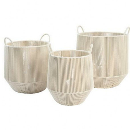 Set de basket DKD Home Decor Beige Métal Coton (38 x 38 x 45 cm) 179,99 €