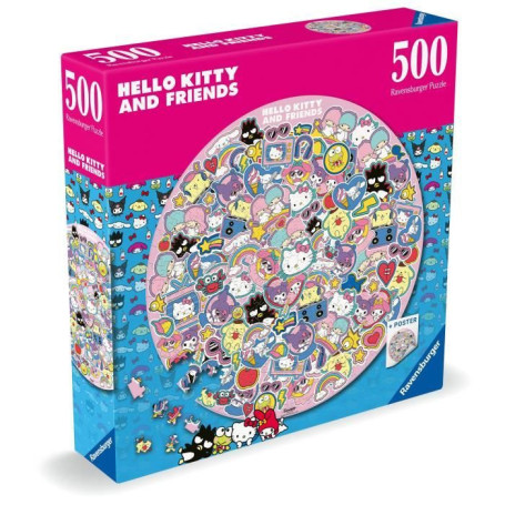 Puzzle rond 500 pièces Hello Kitty - Un tourbillon de douceur