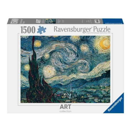 Puzzle 1500 pièces Vincent Van Gogh - La Nuit Étoilée (80x60cm)