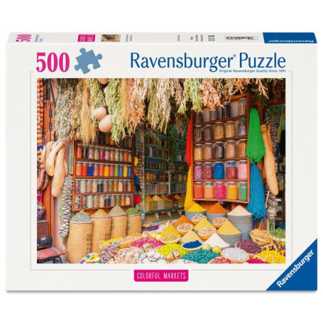 Puzzle 500 pièces - Marché aux épices du Maroc par Ravensburger