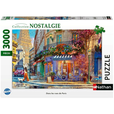 Puzzle Nathan 3000 pièces - Dans les rues de Paris - Collection Nostalgie