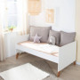 Lit bébé évolutif Ole - 70 x 140 cm - Blanc et chêne massif
