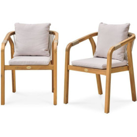 Lot de 2 fauteuils de jardin en bois d'acacia - DCB GARDEN