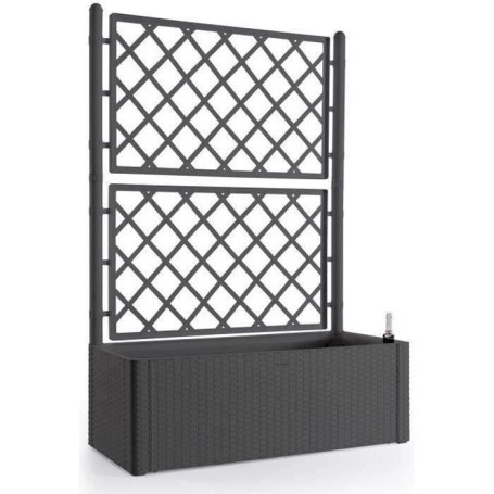 Bac à Fleurs Natural Deluxe avec Treillis - Anthracite 100x43x142 cm