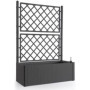 Bac à Fleurs Natural Deluxe avec Treillis - Anthracite 100x43x142 cm