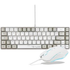 Pack Gaming Combo Hydrogen - Clavier AZERTY et Souris Filaire Blanc/Gris
