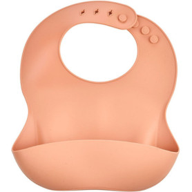 Bavoir en Silicone avec Récupérateur - THERMOBABY - Couleur Pêche