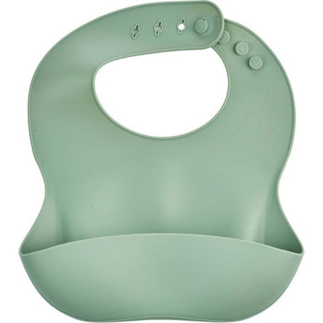Bavoir en Silicone avec Récupérateur - Vert Cactus