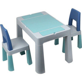 Table d'activités multifonctionnelle avec 2 chaises - THERMOBABY - Gris/Bleu