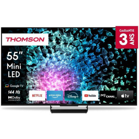Téléviseur QLED MiniLED Thomson 55 pouces 4K UHD avec Google TV