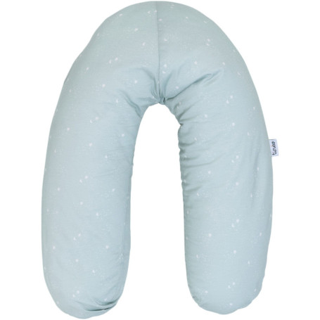Coussin de maternité ergonomique TINEO en jersey de coton vert d'eau