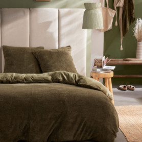 Parure de lit Teddy - TODAY - 220 x 240 cm - Vert uni