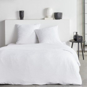 Parure de lit Essential TODAY - Housse de couette et taies - 220x240 cm - Blanc crépon