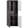 Colonne de Salle de Bain Amanda - Double avec 4 Portes et Niche - Gris