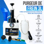 Autokraft Tools - Purgeur de Frein Voiture 3L - Pompe en Métal - Valve de Contrôle du Débit - Adaptateur Universel E20 - Entonno