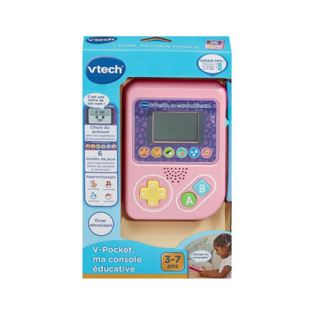 VTECH V-Pocket Console Éducative Rose pour Enfants