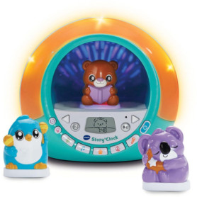 VTECH Story'Clock - Conteuse-Réveil Interactif Bleu pour Enfants