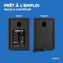 VONYX SMN50B Enceintes Monitoring - Paire d'Enceintes de Studio 5 Pouces, Puissance 140 Watts Max, Réglages Graves et Aigus, Qua