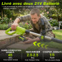 Débroussailleuses Electrique sans Fil a 2 21V 3.0Ah Batterie& 4 Types Lames, Coupe-Bordure sur Batterie Se Transforme en Dresse-