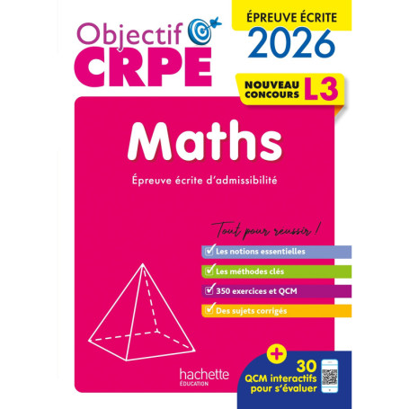 Objectif CRPE 2026-2027 - Maths - épreuve écrite d'admissibilité L3