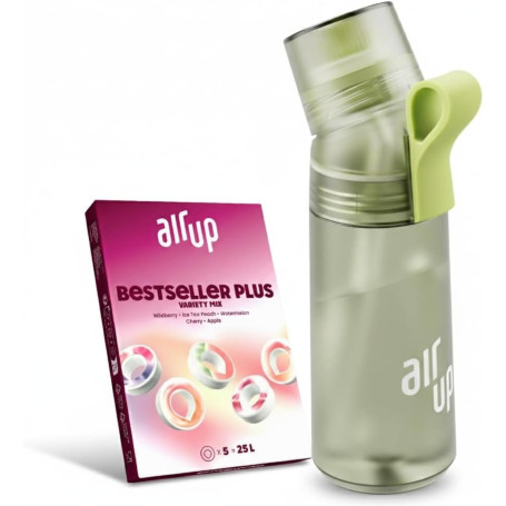 air up® Coffret découverte Gourde Twist Pro avec 5 pods I Gourde 600 ml I Arômes sans sucre I Passe au lave-vaisselle, sans BPA 