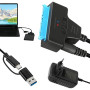 Bpzmm Câble Adaptateur SATA vers USB 3.0 avec Alimentation 12V 2A, Adaptateur SATA USB pour Disques Durs SSD/HDD 2,5" & 3,5", Co