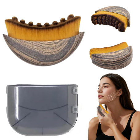 Brosse de Drainage Lymphatique Visage, Brosse Visage pour le Drainage Lymphatique & Outil de Brossage à Sec pour Usage Quotidien