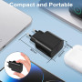 Chargeur USB C Rapide 25W X 2 +2MX2 USBC Cable, USB C Secteur Adaptateur Charge Secteur pour Samsung S25/S24/S23/ S22 /S21 /S21 