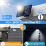 Realky Lampe Solaire Extérieur detecteur de mouvement, lumière led solaire exterieur puissante 113 LED 2000mAh 4 Modes, luminair