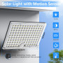 Realky Lampe Solaire Extérieur detecteur de mouvement, lumière led solaire exterieur puissante 113 LED 2000mAh 4 Modes, luminair