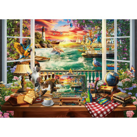 HUADADA Puzzle 1000 Pièces Puzzle 1000 Pièces Conte de Fées Adultes Devant La Fenêtre Puzzle Classique Cadeau