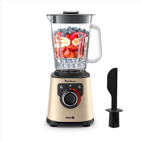 Moulinex Blender électrique, 1200 W, Bol verre capacité utile 1,5 L, Mixeur Smoothie, Technologie de lames Powelix, Haute qualit
