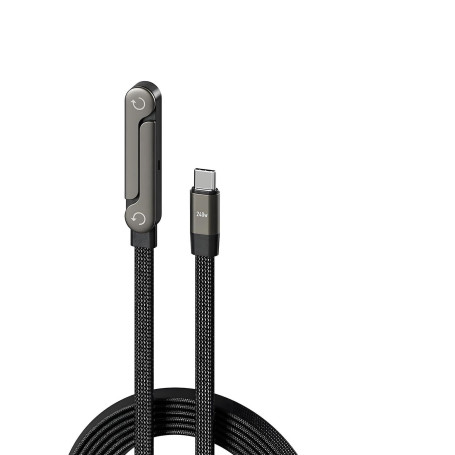 Câble de recharge invisible 2 en 1, cordon de recharge multiple avec support multi-angle réglable de type C, câble de recharge r