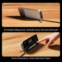 Câble de recharge invisible 2 en 1, cordon de recharge multiple avec support multi-angle réglable de type C, câble de recharge r