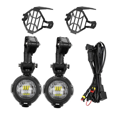 NEWFUN Feux Additionnels Moto,Feu De Brouillard Pour Moto,Lampe De Conversion Led Externe,Spot à Led,Ip67, 40w,Rotation Sur 360 