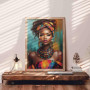 Tucocoo Puzzle de 1 000 pièces pour adultes - Portrait de femme africaine - Art abstrait - Défi familial - Bricolage coloré
