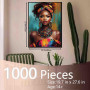 Tucocoo Puzzle de 1 000 pièces pour adultes - Portrait de femme africaine - Art abstrait - Défi familial - Bricolage coloré