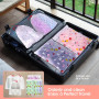 10 Sac de Rangement Plastique Transparent Dépoli, Sacs Seal Pochette Étanche, Sac de Vetement Dépoli Réutilisables Zip, Sac à Ch