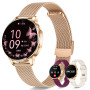 Iaret Montre Connectée Femme avec 3 Bracelets, 1,27" Écran AMOLED Always-on, Appel Bluetooth, 120+ Modes Sport, SpO2/Cardio/Somm