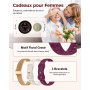 Iaret Montre Connectée Femme avec 3 Bracelets, 1,27" Écran AMOLED Always-on, Appel Bluetooth, 120+ Modes Sport, SpO2/Cardio/Somm
